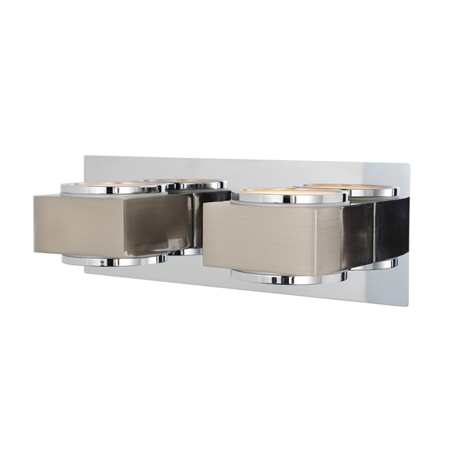 Indus Double Chrome Glass Wall Light