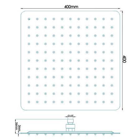 Hudson Reed Fixed Square Shower Head 400 mm
