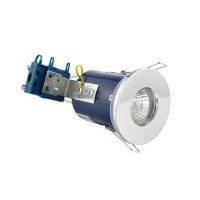 Fixed Fire Rated IP65 Chrome Downlight Warm White / Cool White Bulbs-No Bulb-Single Fixed Fire Rated IP65 Chrome Downlight Warm White / Cool White Bulbs-No Bulb-Single