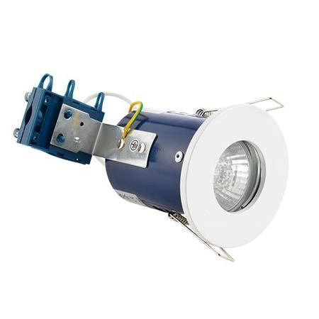 Fixed Fire Rated IP65 White Single Downlight-No Bulb-Single
