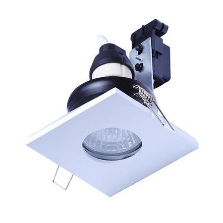 Fixed Square Fire Rated IP 65 Downlight Matt White-No Bulb-Single