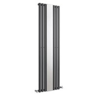 Hudson Reed Revive Single Panel MIrrored Designer Radiator Anthracite -  1800 x 499mm