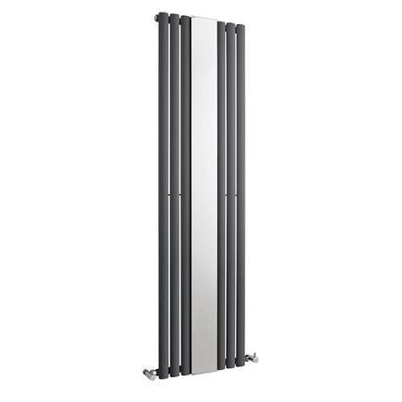 Hudson Reed Revive Single Panel MIrrored Designer Radiator Anthracite -  1800 x 499mm