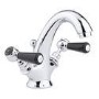 Hudson Reed Black Topaz Lever Mono Basin Mixer with Hexagonal Collar