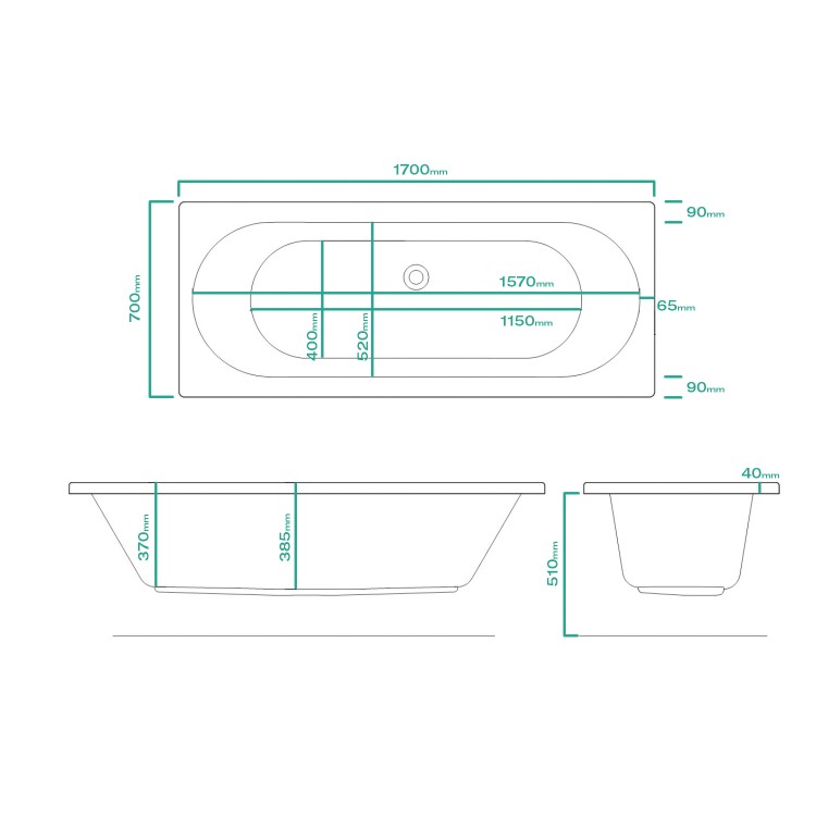 Burford Round Double Ended Bath - 1700 x 700mm