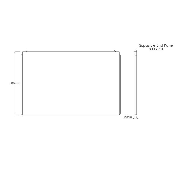 800mm Acrylic Bath End Panel - Ledbury