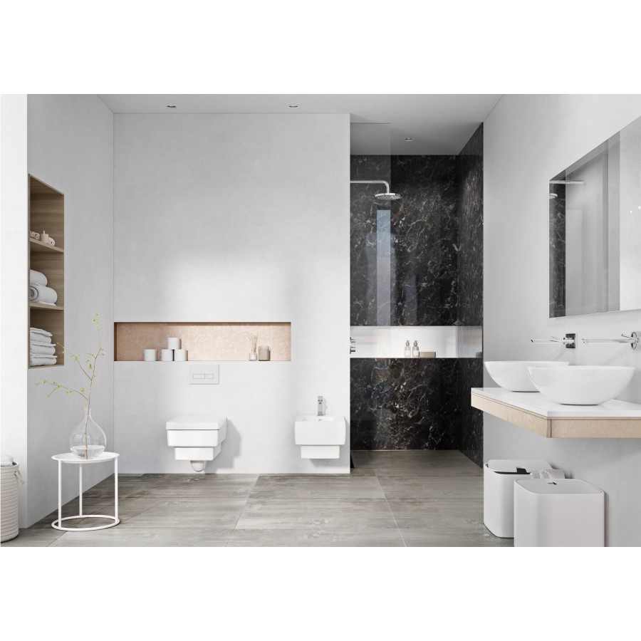 Black Marble PVC Shower Wall Panel - 2400 x 1200mm