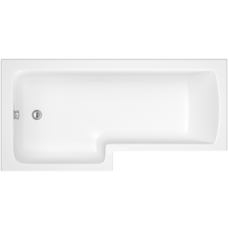 L Shape Shower Bath Left Hand 1500 x 850mm - Lomax