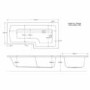 Lomax L Shape Bath with Front Panel - 1700 x 700