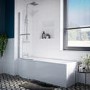 Portland Left Hand P Shape Shower Bath - 1500 x 800mm