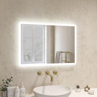 Rectangular Heated Bathroom Mirror with Lights 500 x 700mm - Ariel