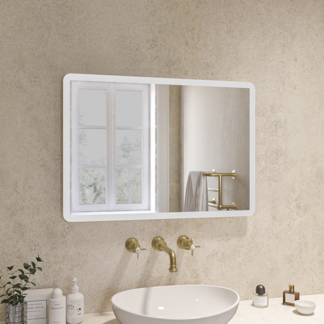 Rectangular Heated Bathroom Mirror with Lights 500 x 700mm - Ariel