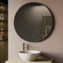 Round Backlit Heated Bathroom Mirror with Lights 800mm - Luna