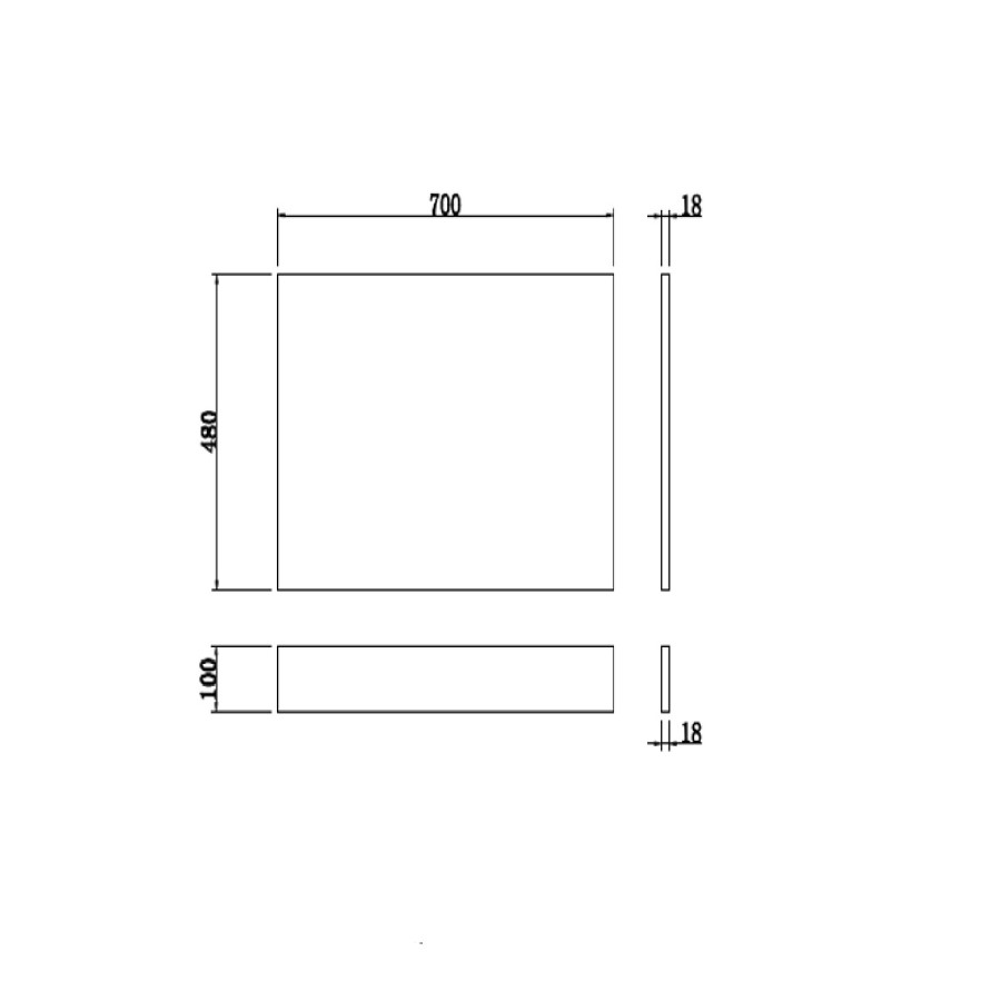 700mm Wooden Grey Gloss Bath End Panel - Ashford