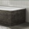 1700 Round Single Ended Bath with Grey Wood Grain Bath Front &amp; End Panel