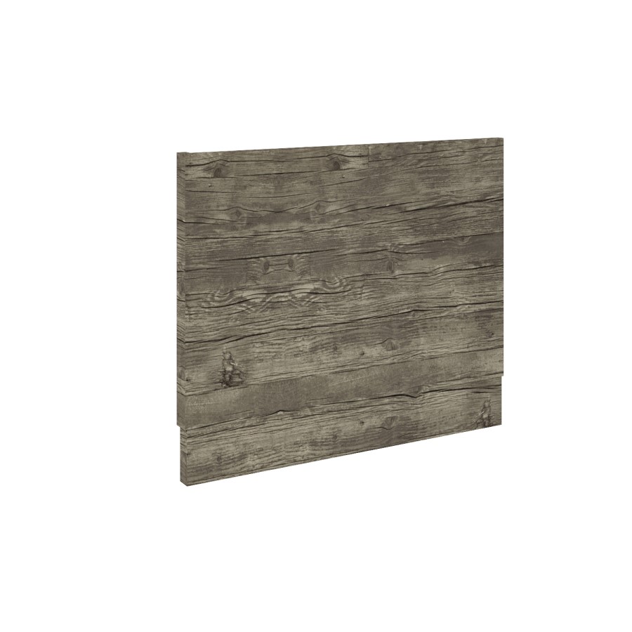 1500 Single Ended Square Bath with Grey Wood Grain Bath Front & End Panel