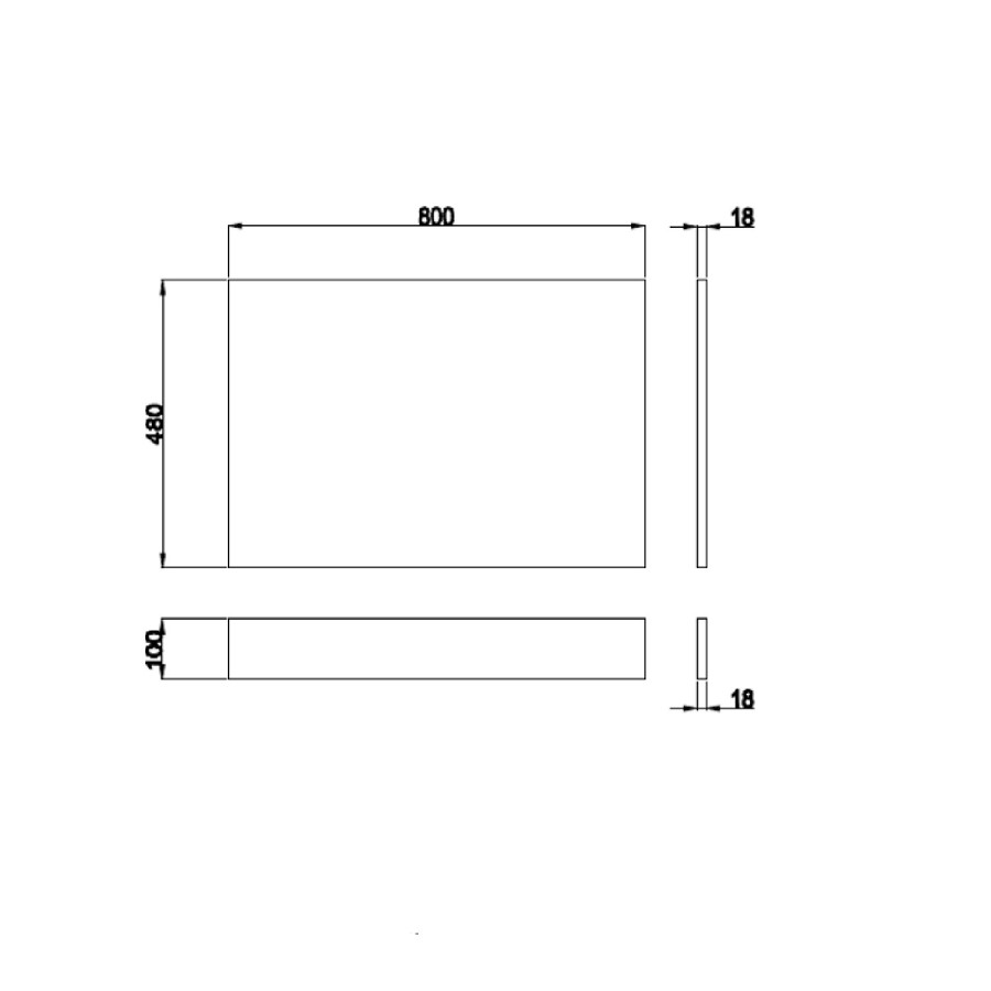 800mm Grey Wood Grain End Bath Panel - Ashford