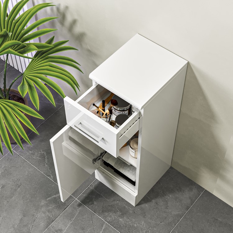 White Freestanding Storage Cabinet 250mm - Classic