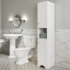 White Freestanding Tall Bathroom Cabinet 350mm - Baxenden - Furniture123