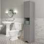 Grey Freestanding Tall Bathroom Cabinet 350mm - Baxenden