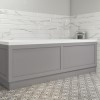 1700mm Wooden Matt Grey Bath Front Panel - Baxenden