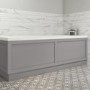 1700mm Wooden Matt Grey Bath Front Panel - Baxenden