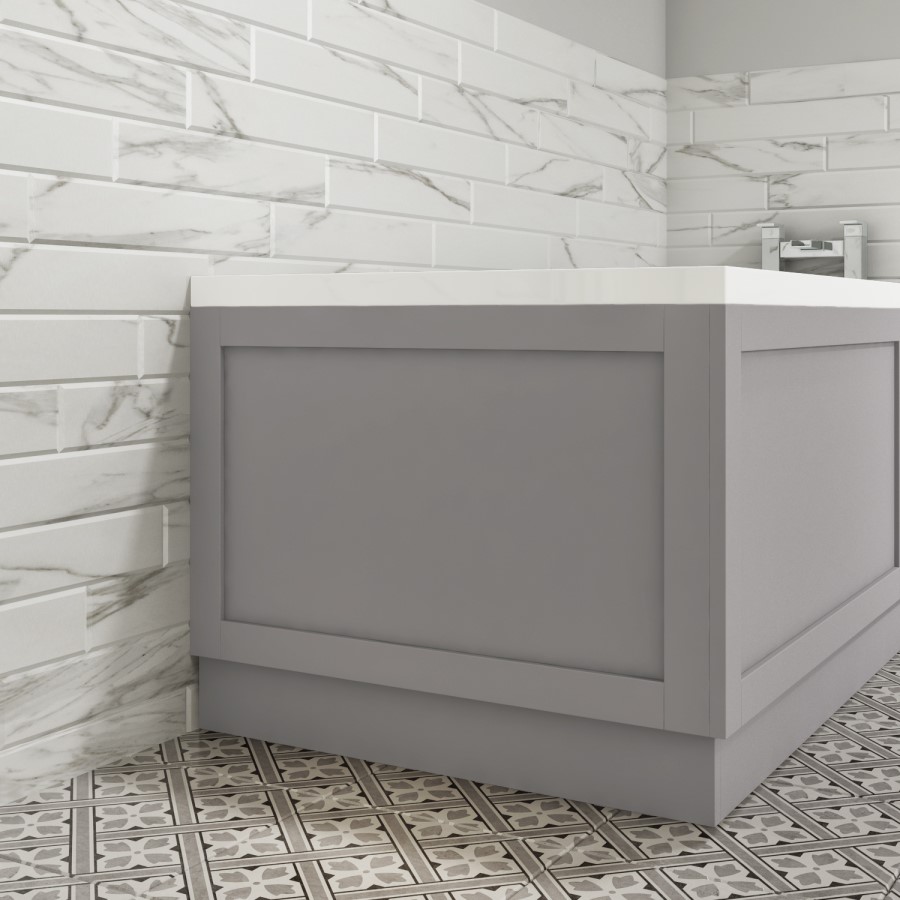 Baxenden Wooden Matt Grey 750mm End Bath Panel