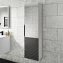 White Mirrored Wall Mounted Tall Bathroom Cabinet 400mm - Sion