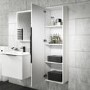 Single Door White Mirrored Wall Mounted Tall Bathroom Cabinet 400 x 1400mm - Sion