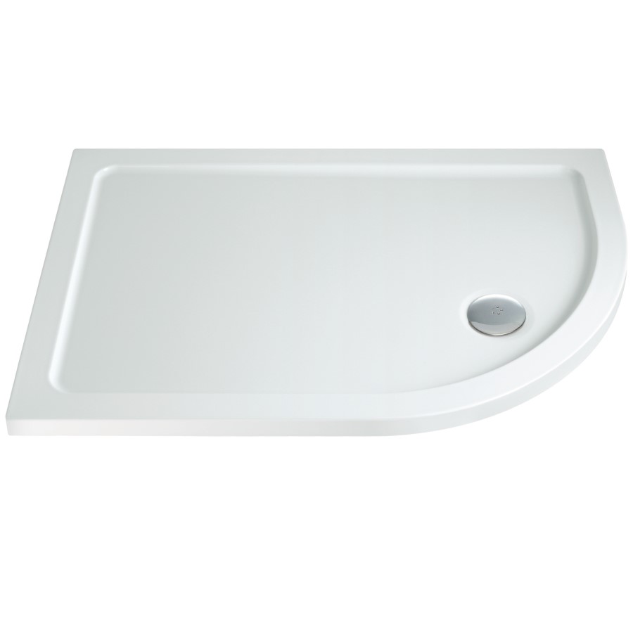Right Hand Offset Quadrant Low Profile Shower Tray 1000 x 800mm - Slim Line