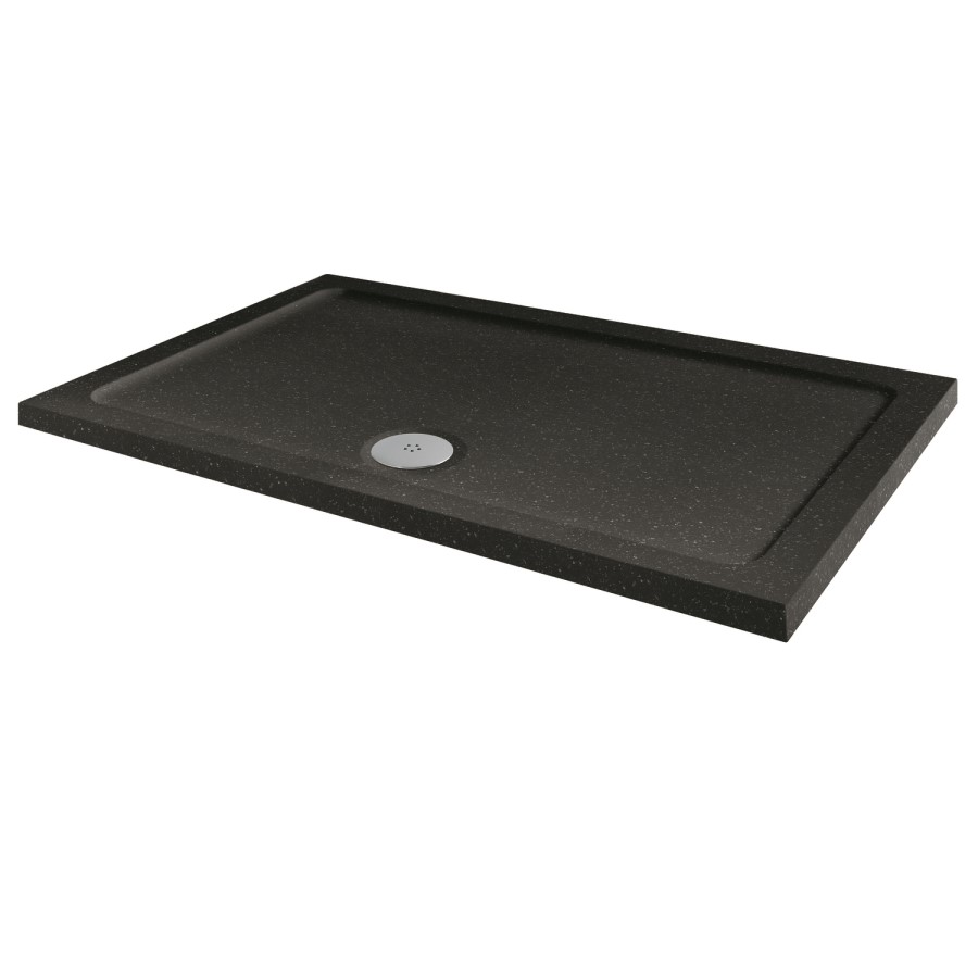 Slim Line Black Sparkle 1200 x 700 Rectangular Shower Tray