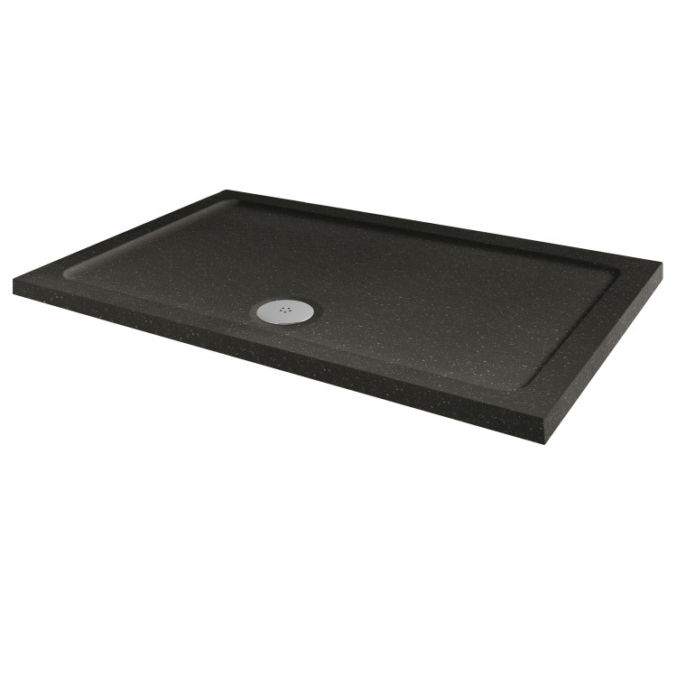 Slim Line Black Sparkle 1300 x 800 Rectangular Shower Tray