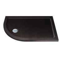 Slim Line Black Sparkle 1000 x 800 Left Hand Offset Quadrant Shower Tray