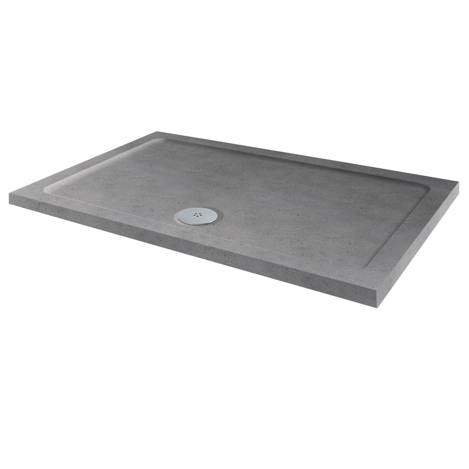 Slim Line Grey Sparkle 1100 x 760 Rectangular Shower Tray | Furniture123