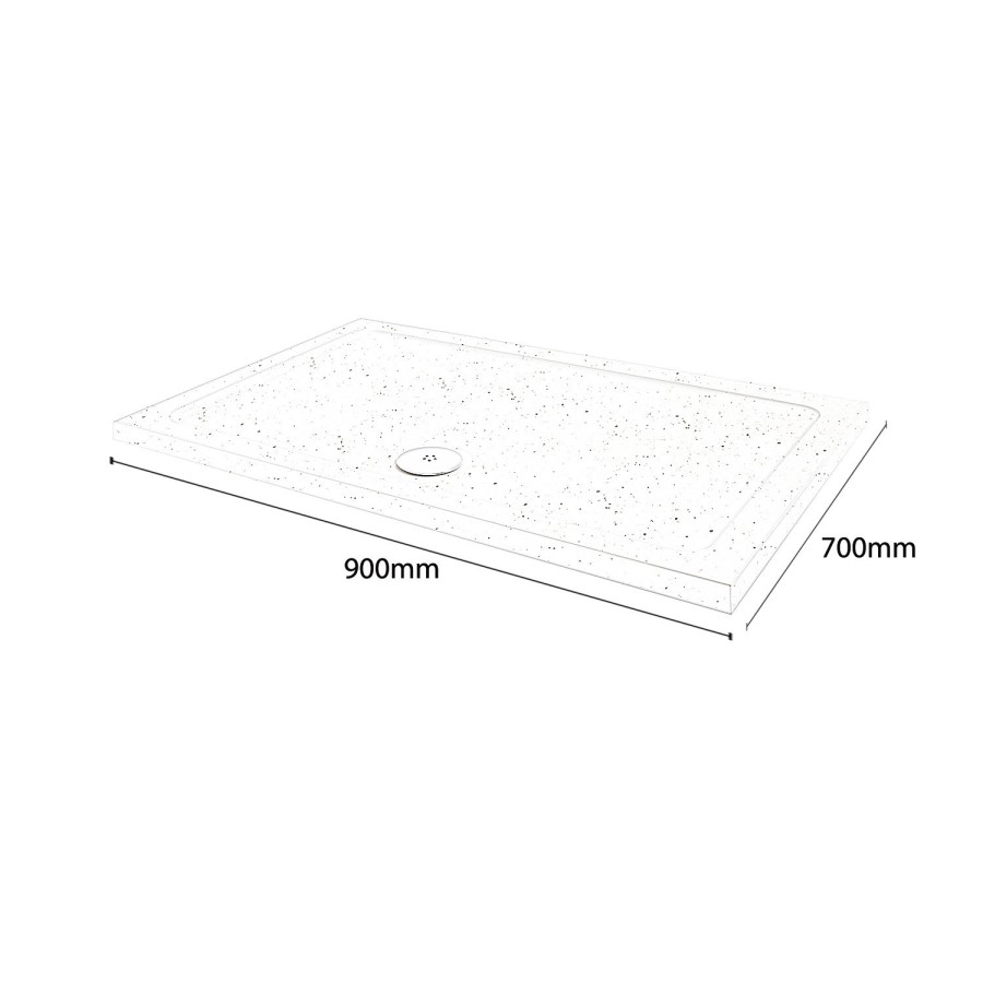 Slim Line White Sparkle 900 x 700 Rectangular Shower Tray