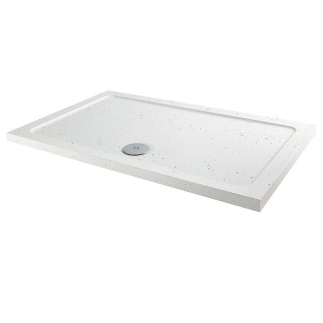 Slim Line White Sparkle 900 x 800 Rectangular Shower Tray