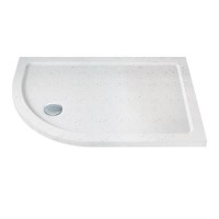 Slim Line White Sparkle 1000 x 800 Left Hand Offset Quadrant Shower Tray