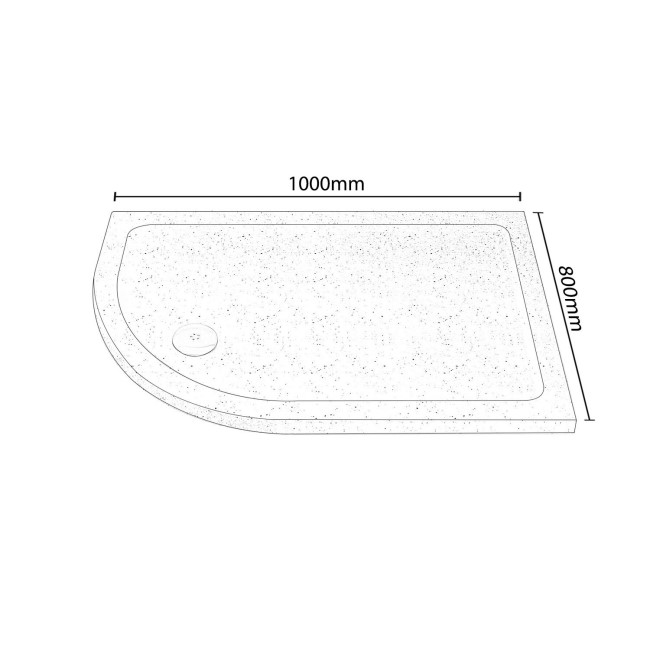 Slim Line White Sparkle 1000 x 800 Left Hand Offset Quadrant Shower Tray