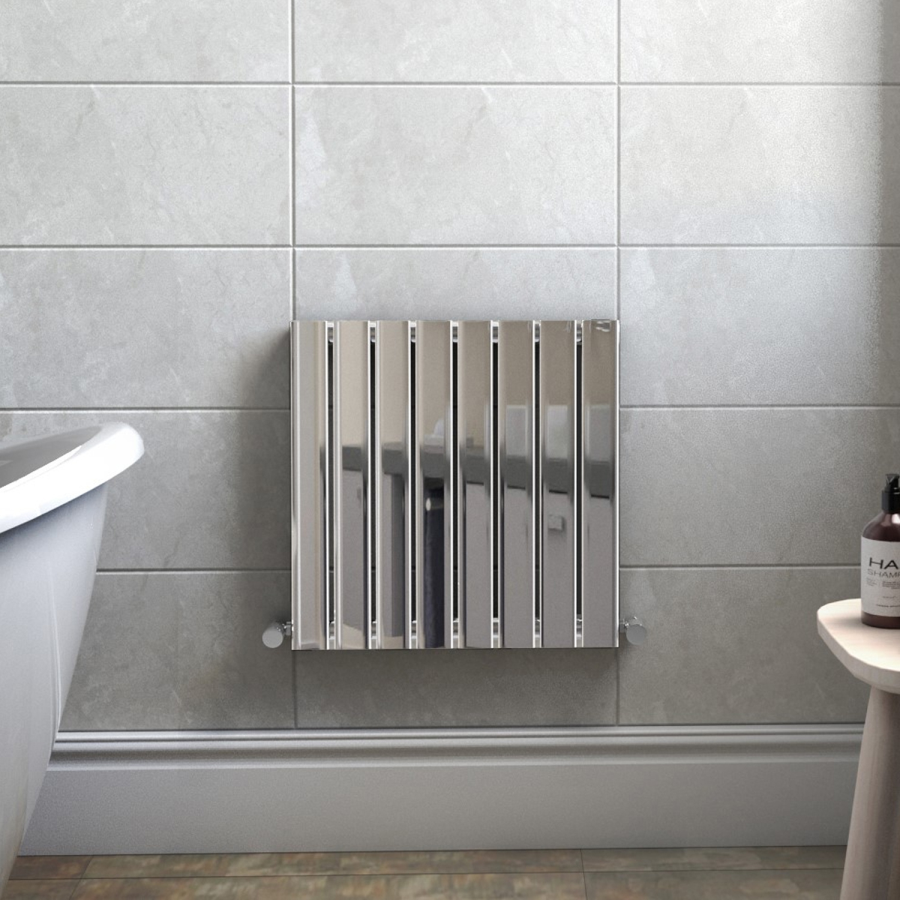 Chrome Horizontal Single Panel Radiator 600 x 604mm - Mojave