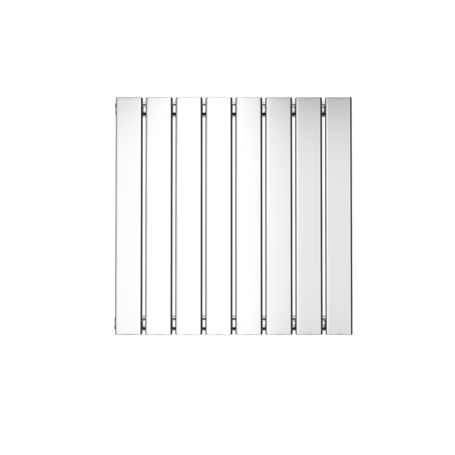 Single Panel Chrome Horizontal Living Room Radiator - 600mm x 604mm