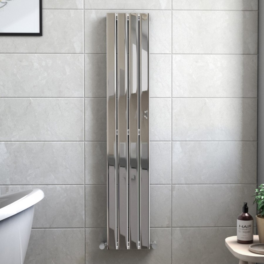 Chrome Vertical Single Panel Radiator 1600 x 300mm - Mojave