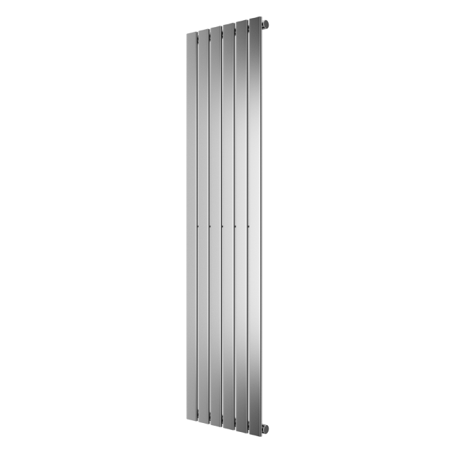 Single Panel Chrome Vertical Living Room Radiator - 1800mm x 452mm 