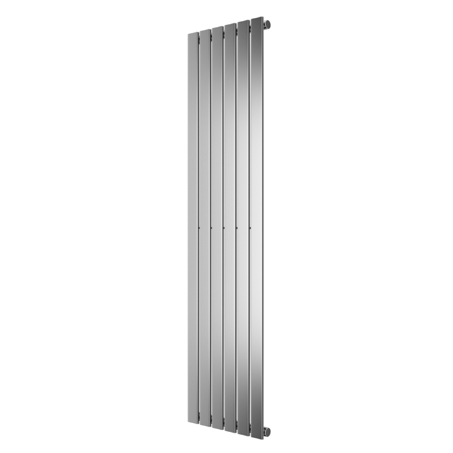Single Panel Chrome Vertical Living Room Radiator - 1800mm x 452mm