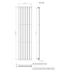 Single Panel Chrome Vertical Living Room Radiator - 1800mm x 452mm 