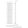 Single Panel Chrome Vertical Living Room Radiator - 1800mm x 452mm