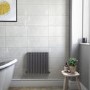 Single Panel Anthracite Horizontal Living Room Radiator - 600mm x 604mm 