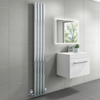Chrome Vertical Single Panel Radiator 1600 x 240mm - Margo Chrome Vertical Single Panel Radiator 1600 x 240mm - Margo