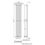 Chrome Vertical Single Panel Radiator 1600 x 360mm - Margo