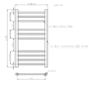 Chrome Heated Towel Rail Radiator 800 x 450mm - Sahara