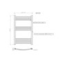 GRADE A1 - 800mm x 500mm Curved Chrome Towel Rail - Gobi